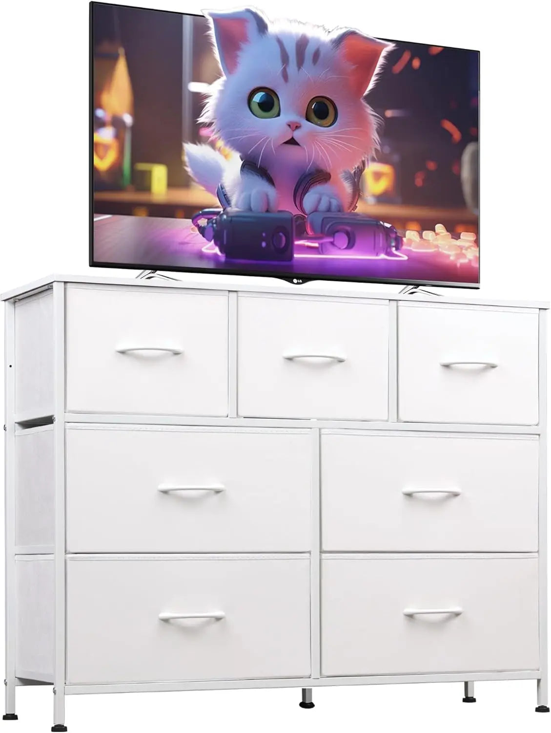 7 Drawer Dresser TV Stand Media Console Table for TVs up to 45 Inch