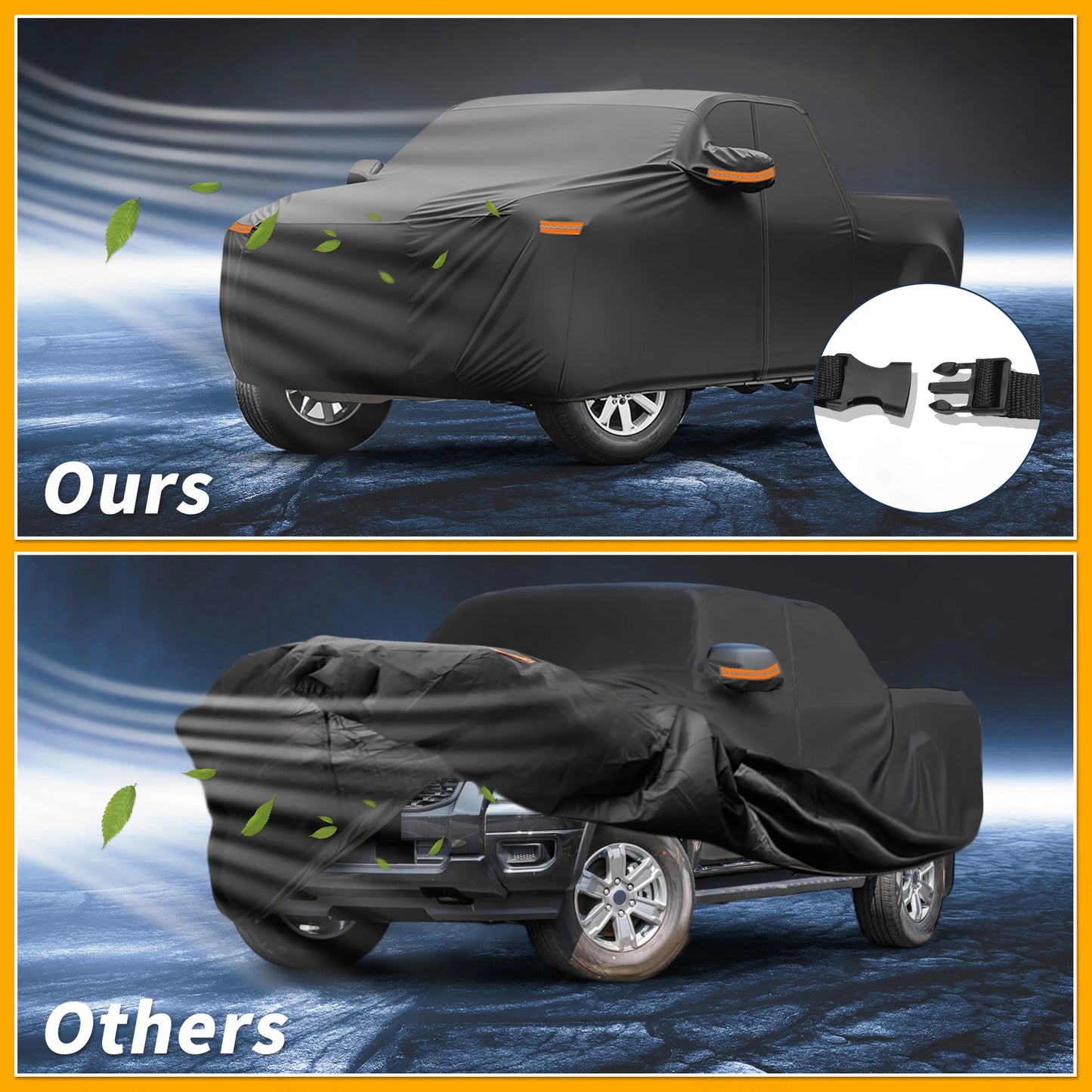 All Weather Car Cover for Ford Ranger Black 190T-Pu with Zipper