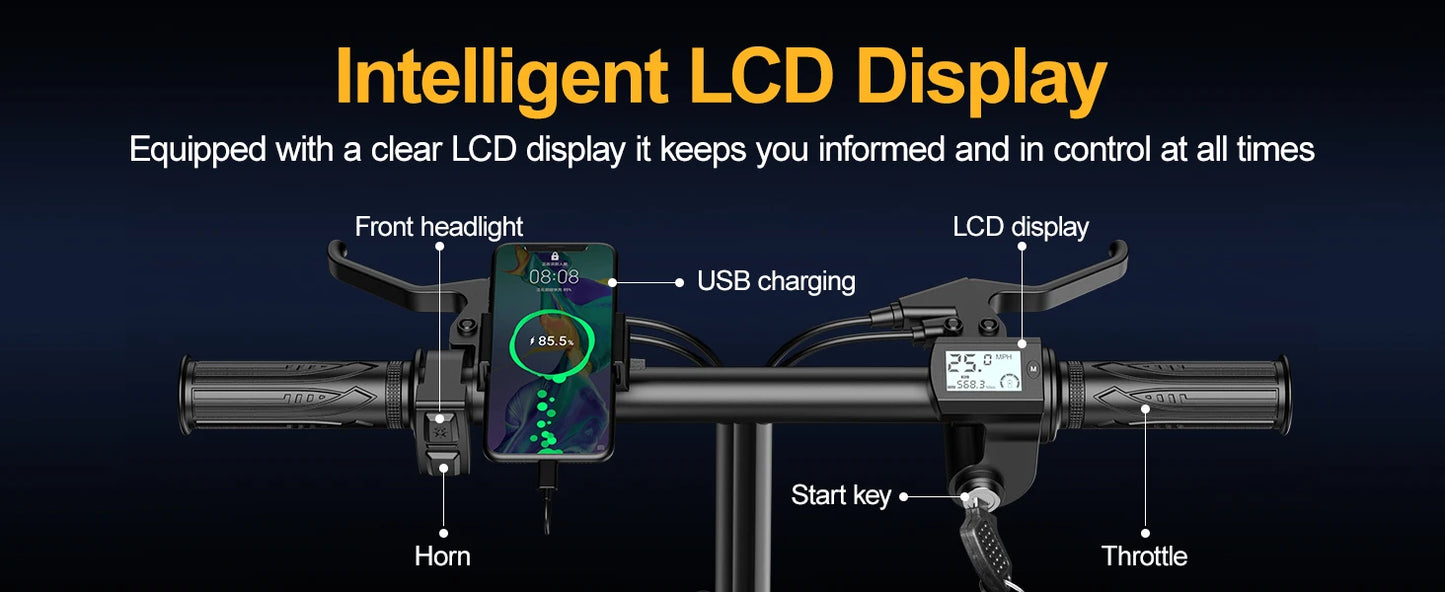 Ljustra F6PRO Electric Bike Commuter 40Miles Range 48V15AH Folding E-bike
