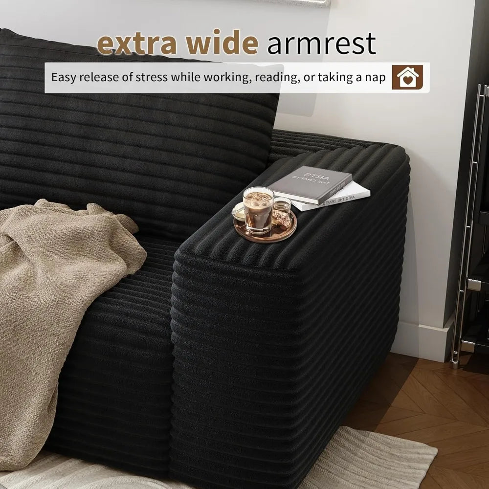 63" Modular Cloud Loveseat Sofa No Assembly Comfy Memory Foam for Small Space