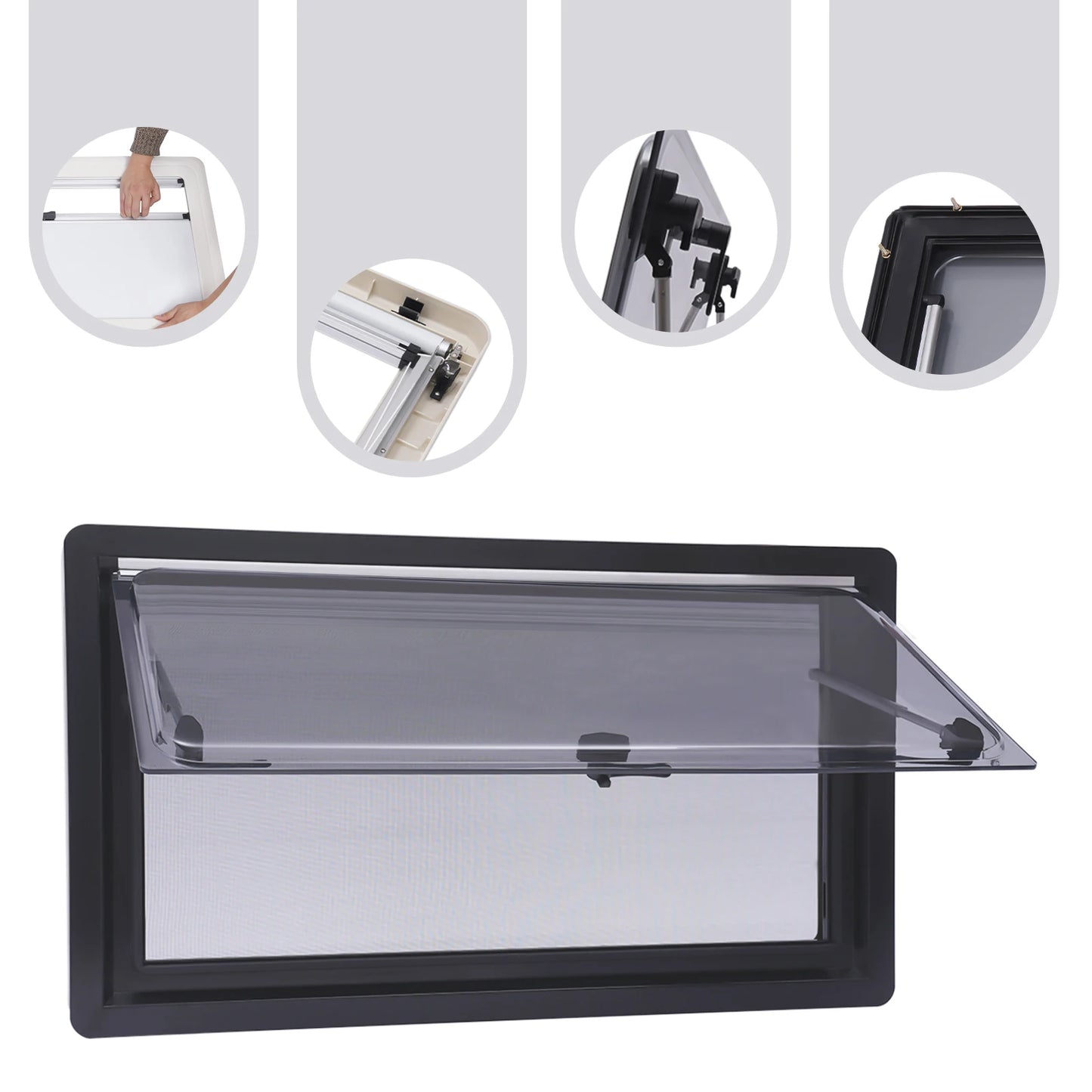 Caravan Sliding Ventilation Window 900x500mm Camper Skylight with Blind