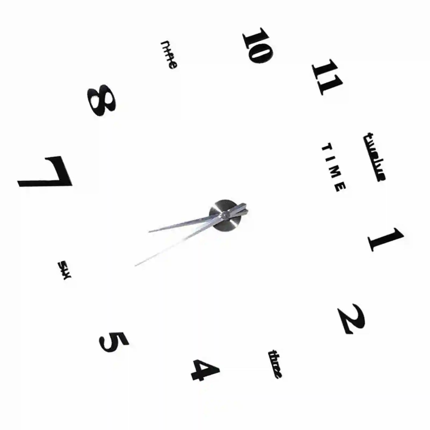 Modern DIY Large Wall Clock Kit 3D Mirror Surface Home Office Decor