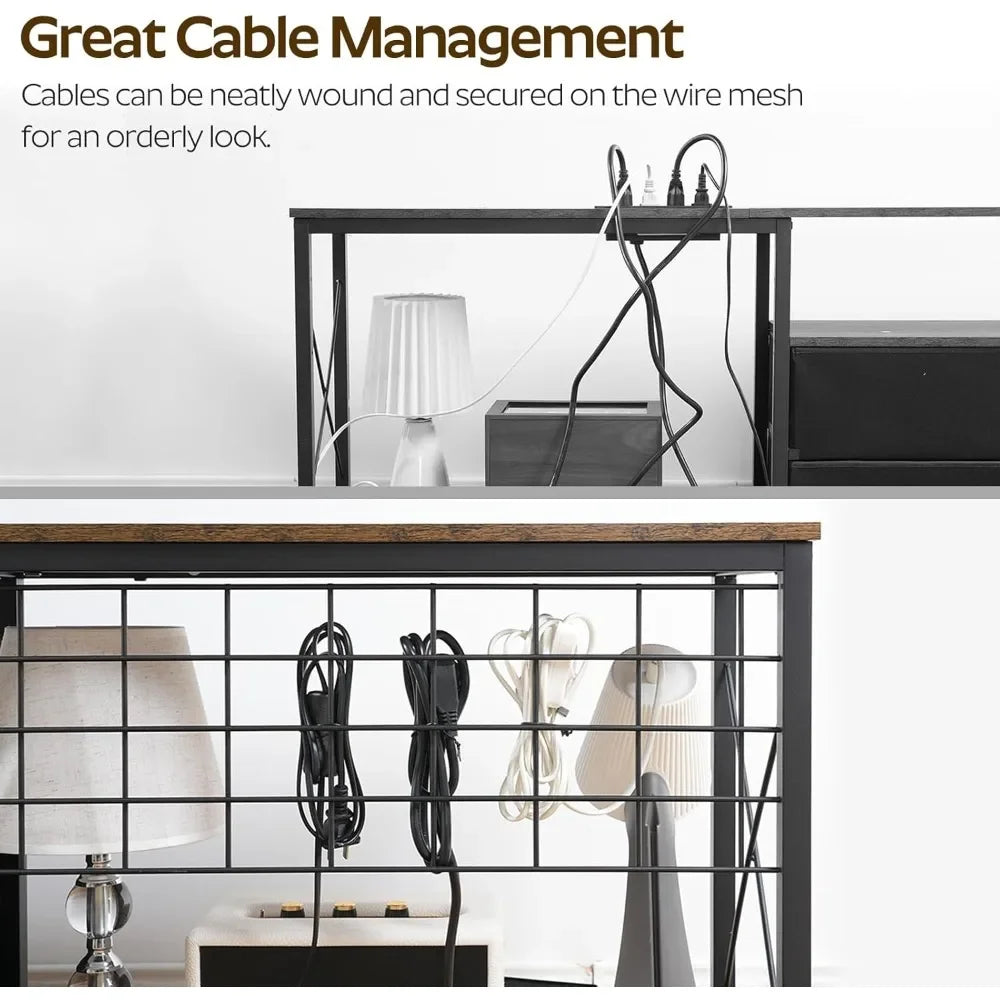 TV Stand with Power Outlet for 75 Inch TVs Entertainment Center