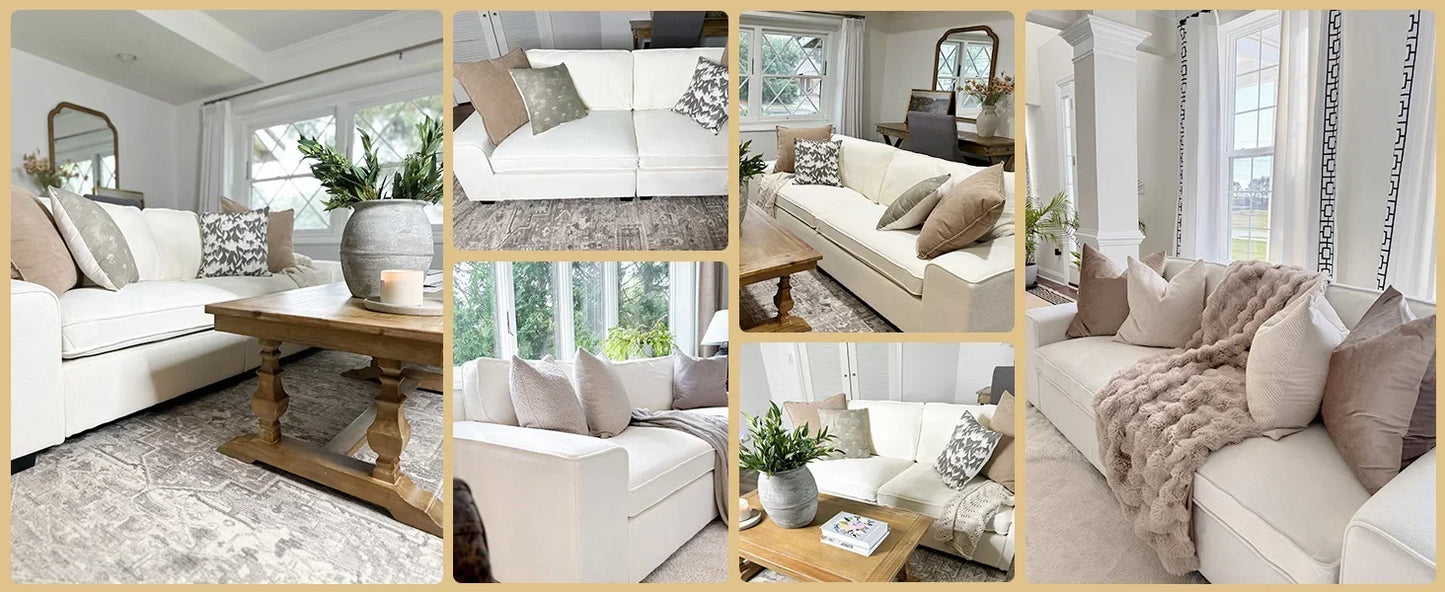 Ljustra Modern Plush Chenille Loveseat Sofa 88.58" Living Room Couch