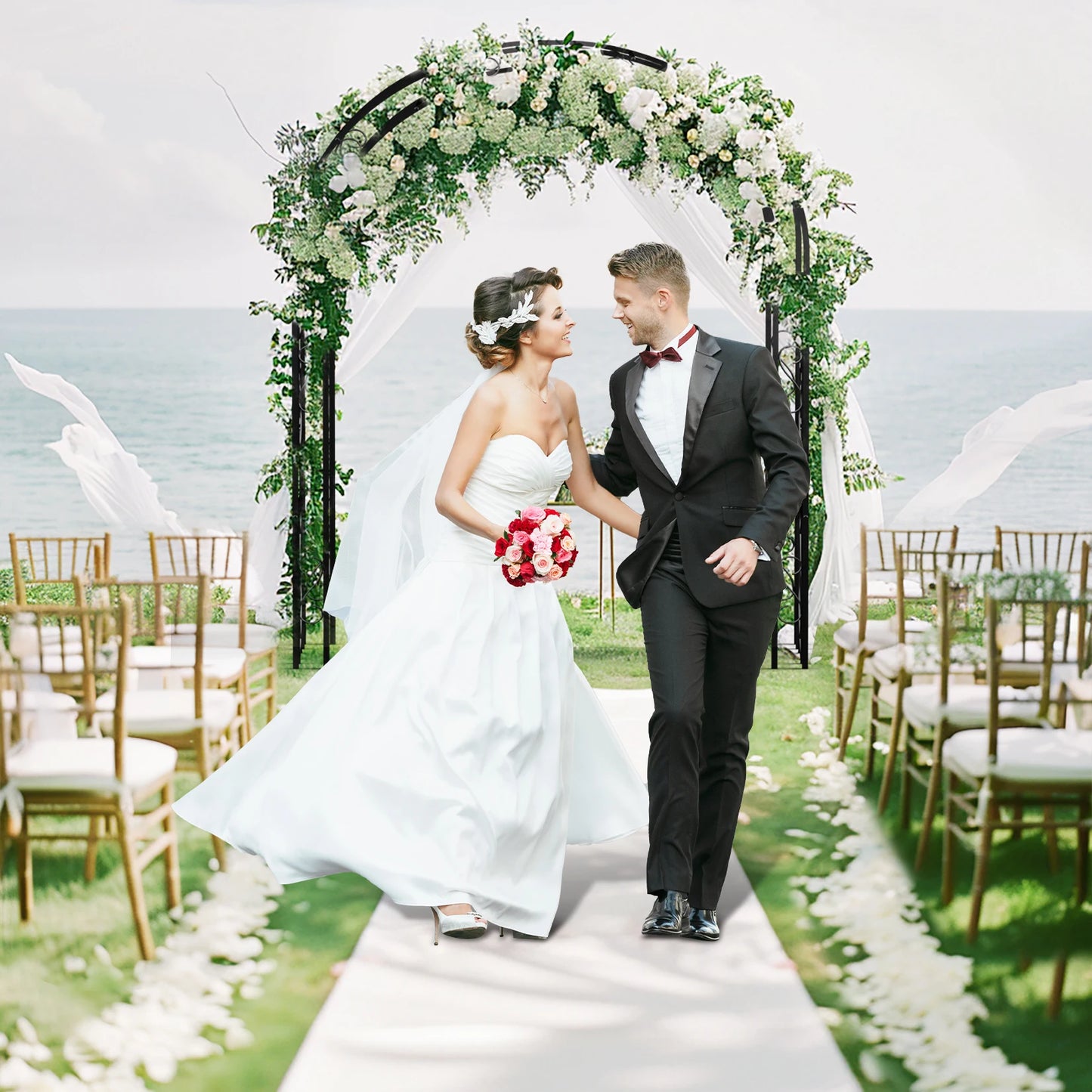 Metal Garden Plant Trellis Wedding Arch Frame for Climbing Plants