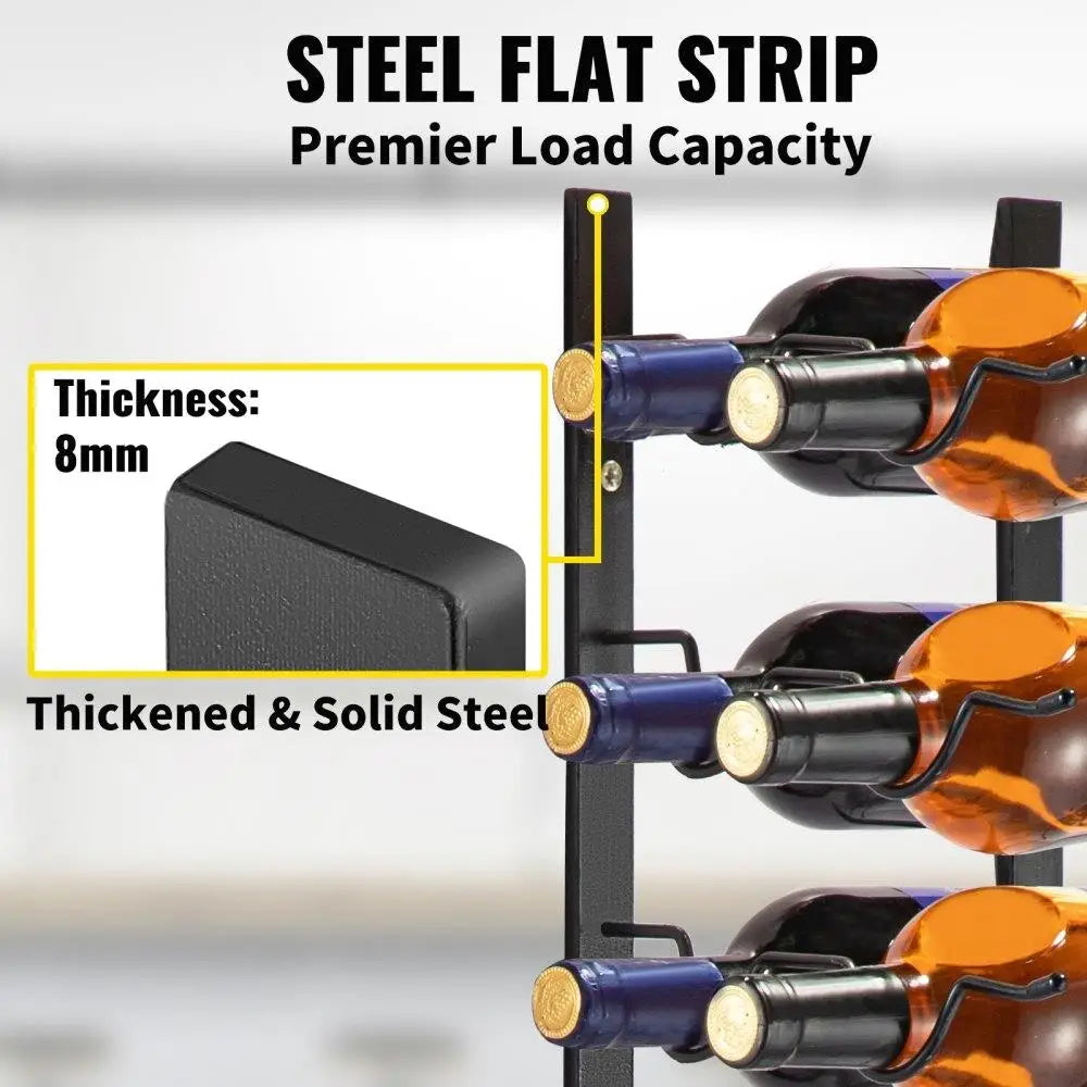Wall Mounted Wine Rack Holds 24 Bottles Space Saving Modern Design