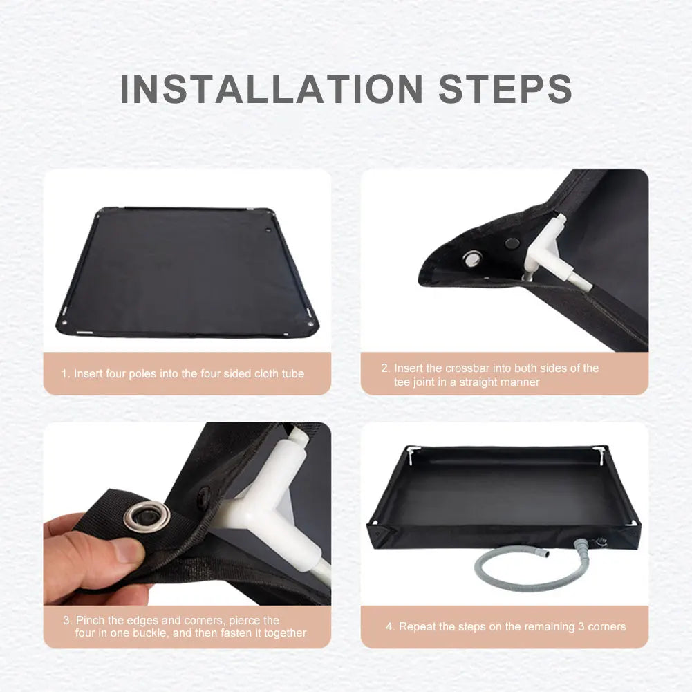 Portable Shower Pan with Drain Hose for Camping Outdoor Pet Bath