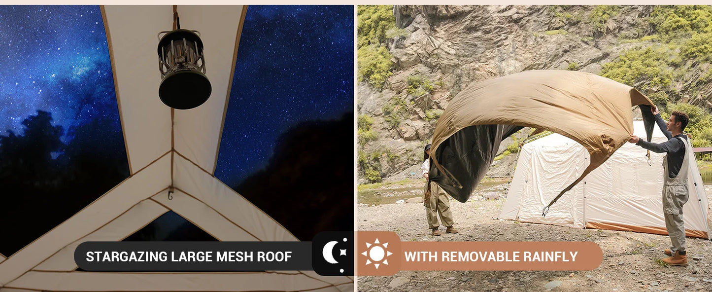 KingCamp Quick-open Tunnel Tent with Awning for Camping Hiking Outdoors