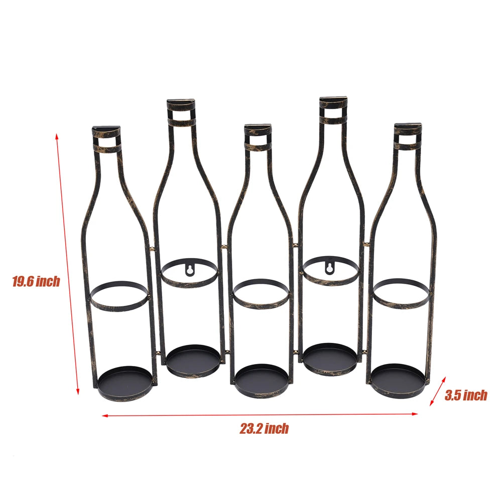Wall Mounted Wine Bottle Rack Metal Hanging Wine Organizer Home Decor