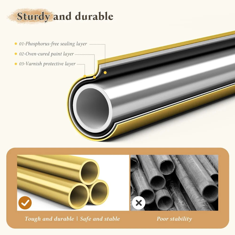 67 Inch Gold Clothing Rack Modern Coat Rack Two-Tier Storage Boutique