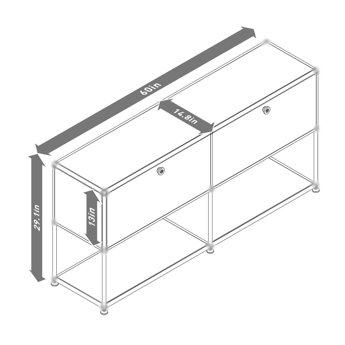 Modern Modular TV Stand Storage Cabinet Stainless Steel Furniture