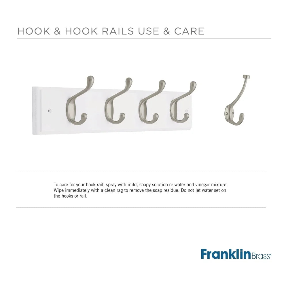 Heavy Duty Coat Rack 4 Hooks Wall Mounted Organizer 35lbs Capacity