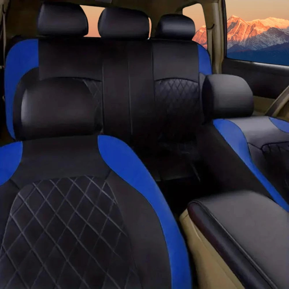 Universal Car Seat Covers PU Sports Interior Accessories 9 Pieces