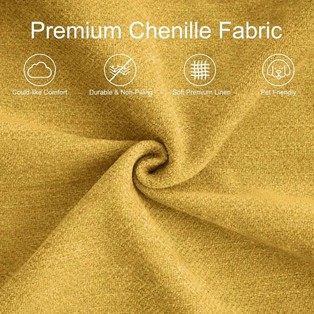 Ljustra 128in 4-Seater Modular Sofa Couch Seat Storage Chenille Fabric Living Room Office