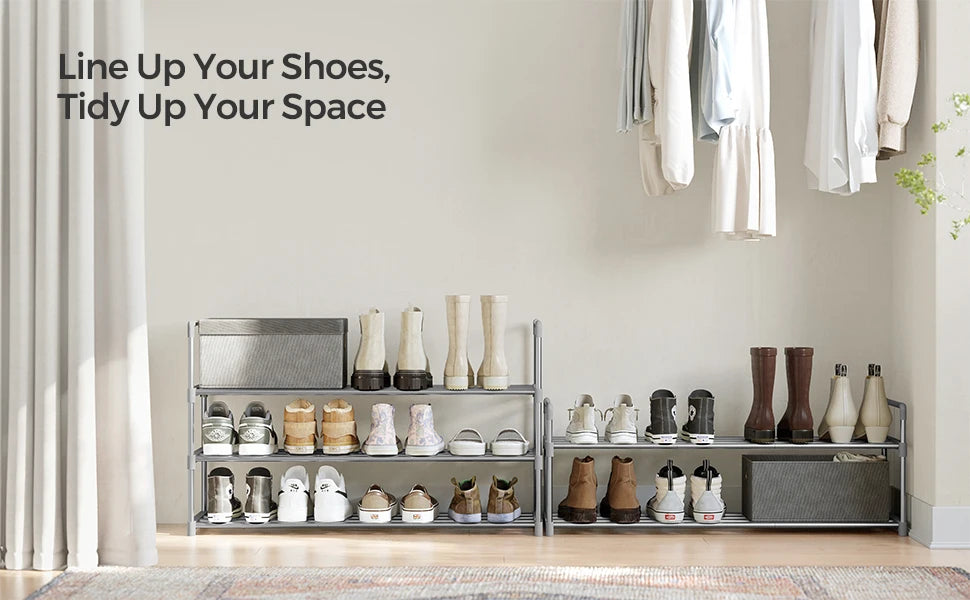 Ljustra 2-Tier Shoe Rack Organizer Metal Storage Shelf for 10 Pairs