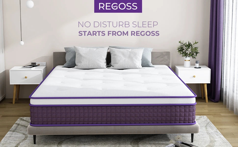 Ljustra 12 Inch Hybrid Full Mattress Plush Foam Individually Pocketed Coils