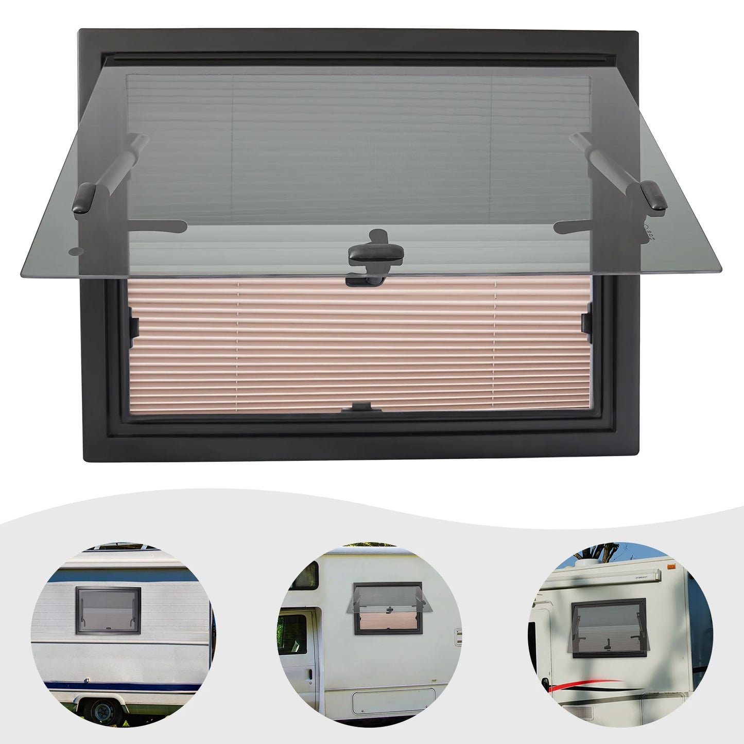 60x45cm RV Caravan Camper Van Push Out Window Aluminum Alloy Insect Screen