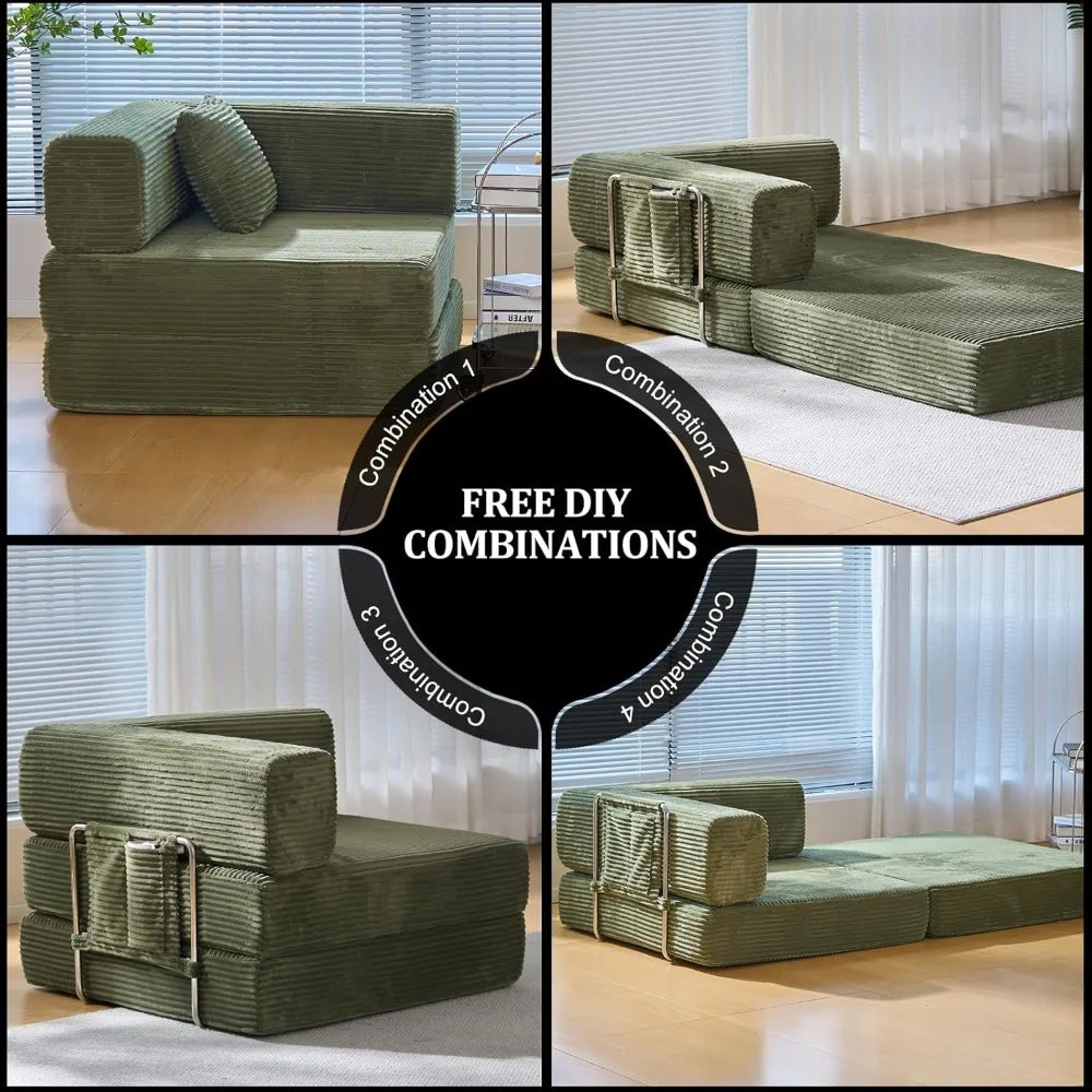 Ljustra Folding Sofa Bed Convertible Couch King Size Modular Lounge