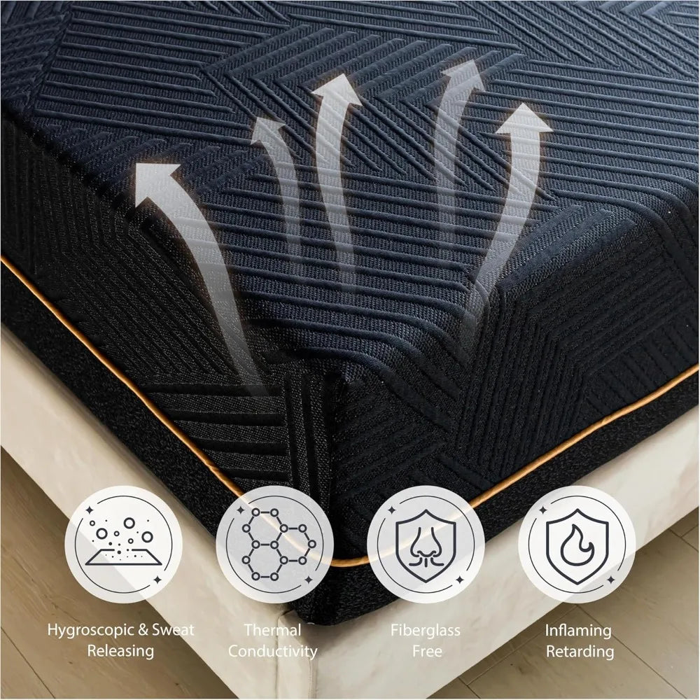 Ljustra 14 Inch Firm Memory Foam Mattress Cooling Copper Foam US Made