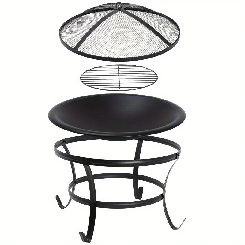 22 Inch Outdoor Patio Firepit Garden Bowl BBQ Grill for Backyard