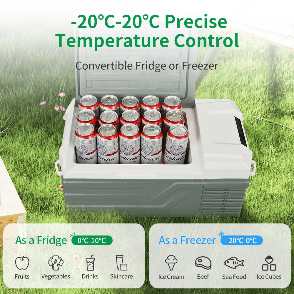 Ljustra 15L Portable Car Refrigerator Mini Fridge Freezer 12V DC Cooler
