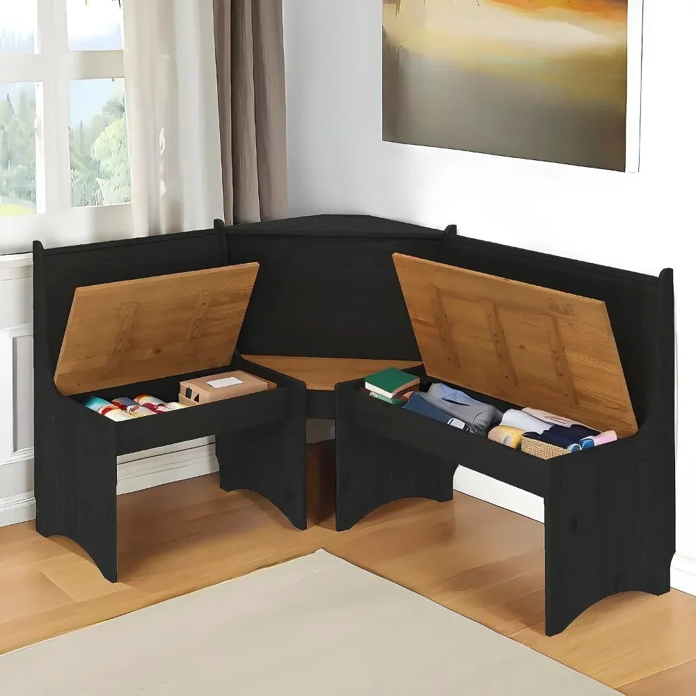 Breakfast Nook Corner Dining Table Set Space-Saving for 5 People