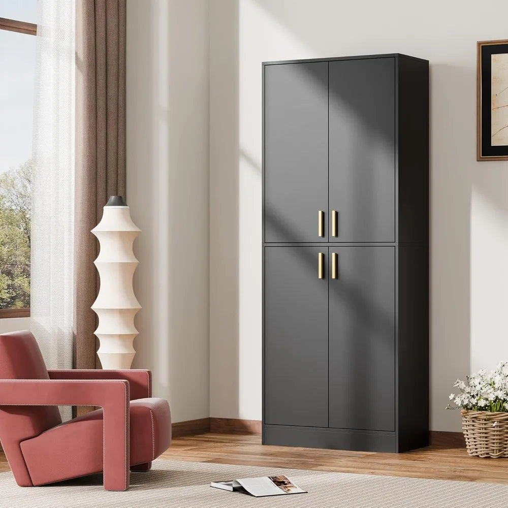 Ljustra Kitchen Pantry Cabinet 71 Inch Tall Wood Storage Cabinet with Doors