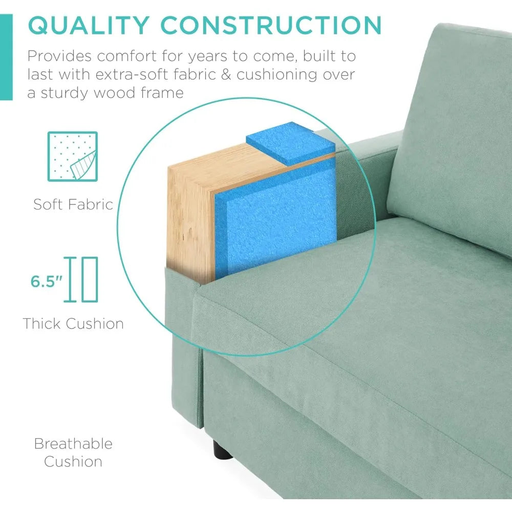 Ljustra Upholstered Sectional Sofa Compact L-Shape Chaise Lounge