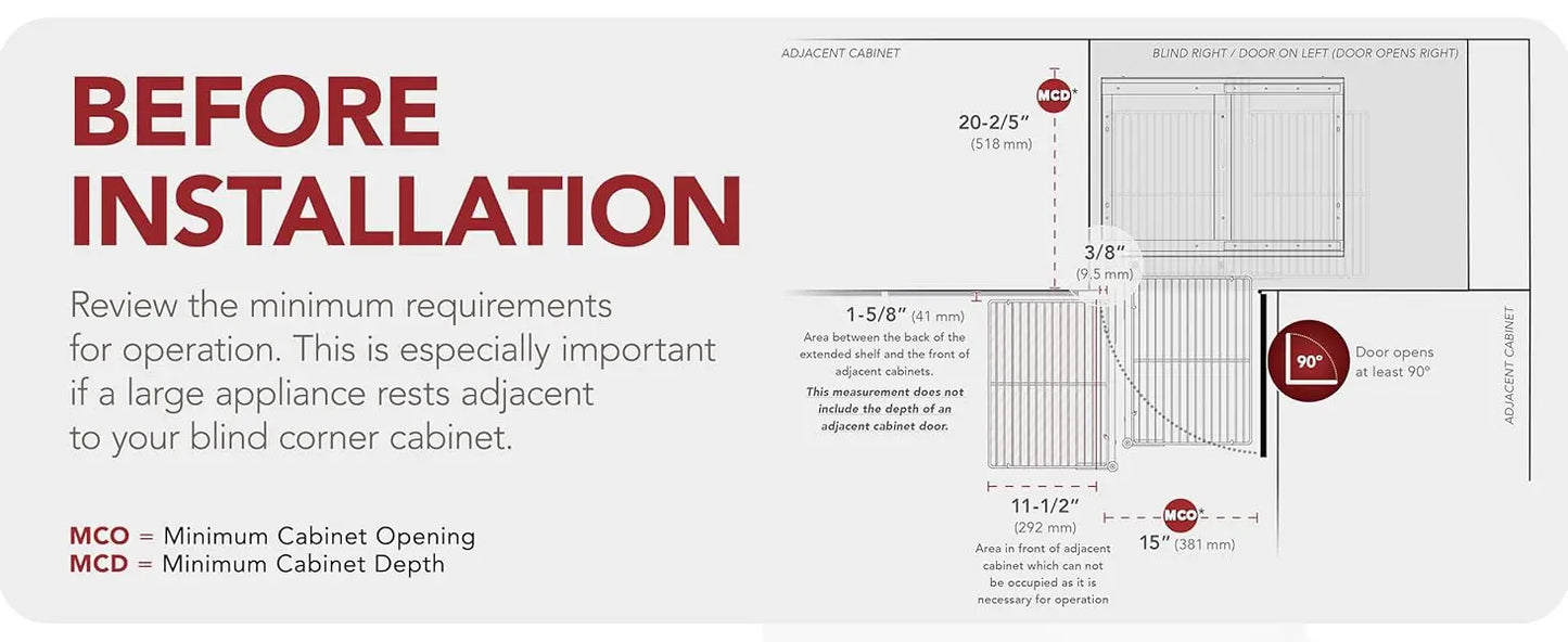 Tier Pullout Shelf Storage Organizer for Blind Corner Cabinets 18 Inch