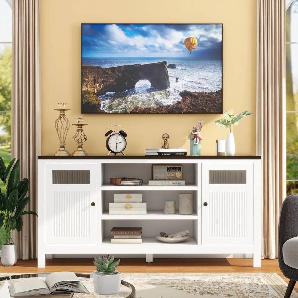 Modern 63 Inch TV Stand with Storage for Living Room Entertainment Center