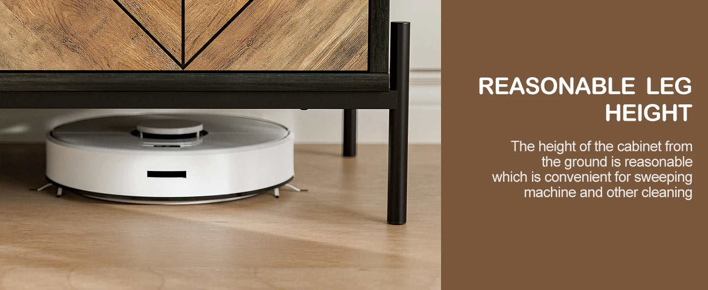 68 Inch TV Stand with Electric Fireplace and Storage Cabinet