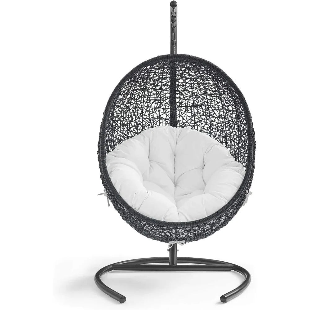 Ljustra Outdoor Patio Wicker Rattan Swing Chair with Stand