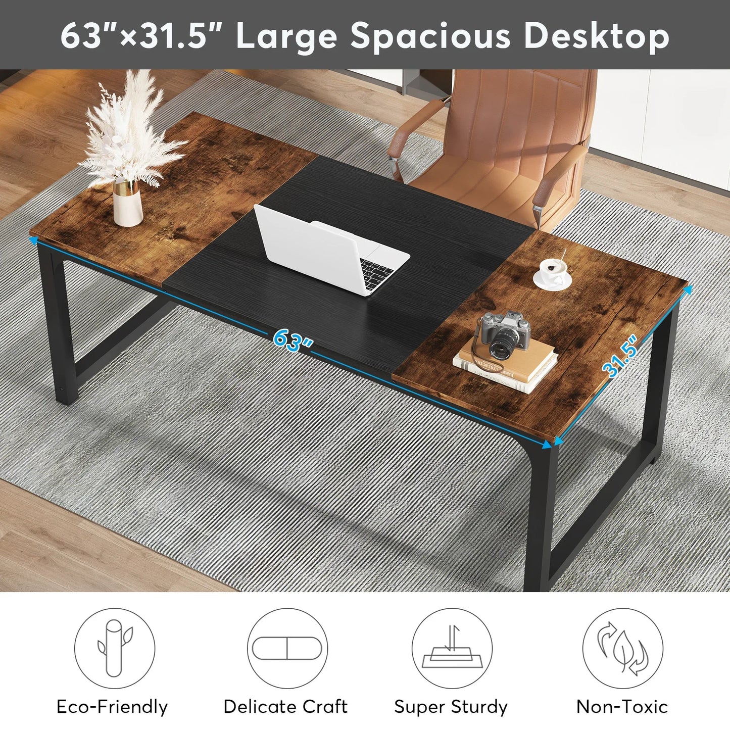 Ljustra Large Office Desk Modern Writing Table Workstation for Home Office