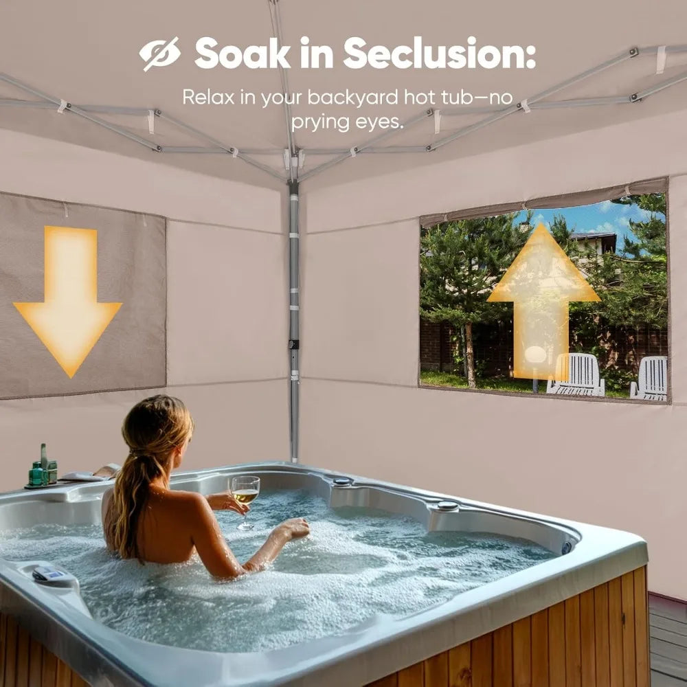 Privacy 10x10 Pop Up Canopy Tent with Sidewalls Easy Setup Outdoor