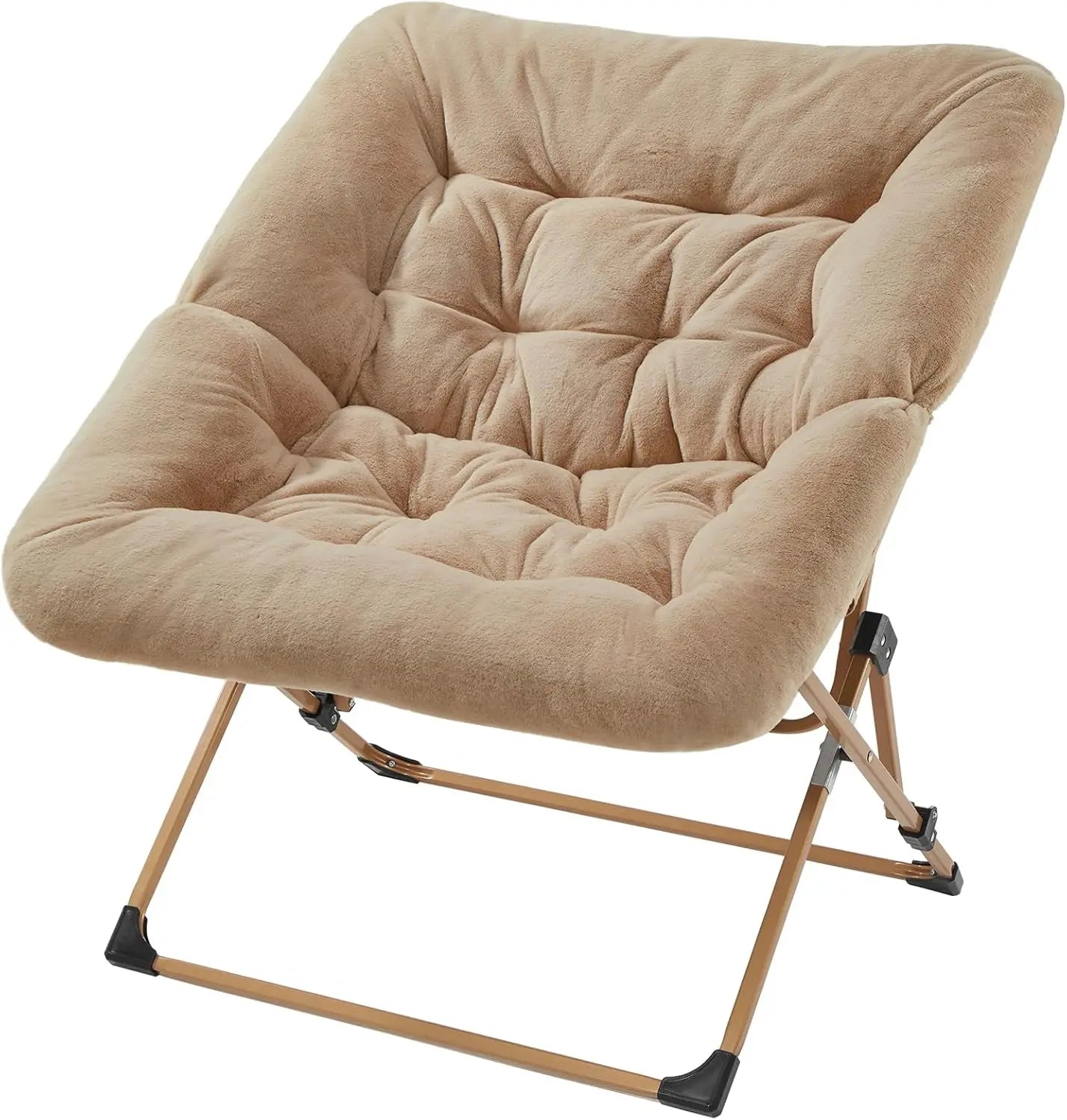 Comfy Faux Fur Folding Lounge Chair for Bedroom Living Room Dorms