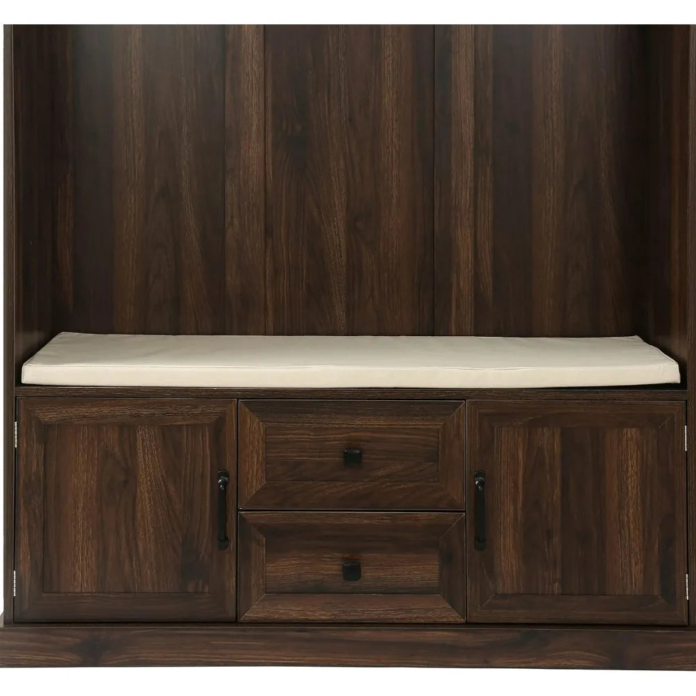 Modern Shoe Rack Bench Hall Tree Entryway Coat Rack 3-in-1 Storage