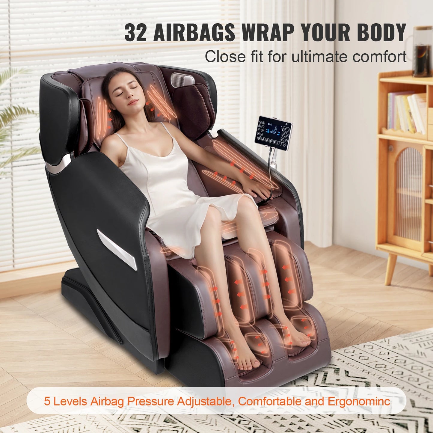 SucceBuy Full Body Zero Gravity Massage Chair Bluetooth Heating Recliner