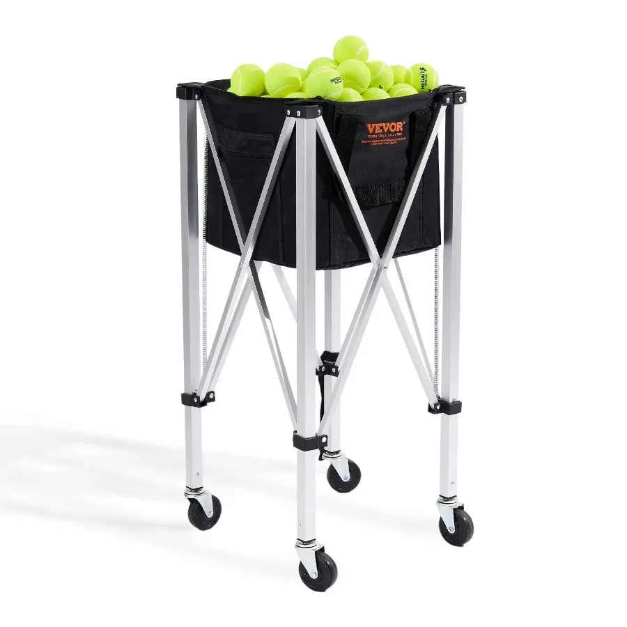 Foldable Tennis Ball Hopper Cart Holds 180 Balls Lightweight Aluminum
