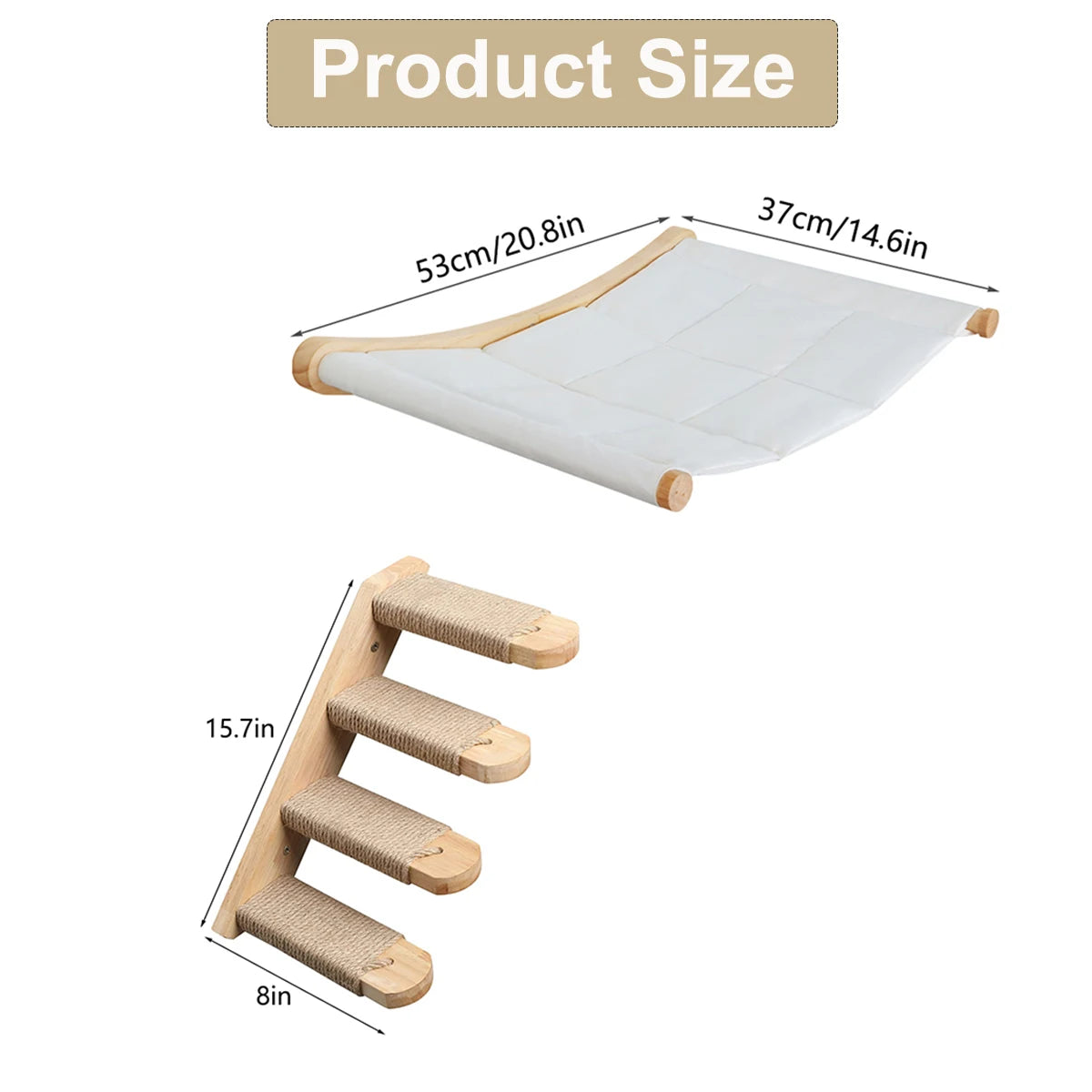 Cat Wall Furniture Shelves Climbing Steps Scratching Post for Cats