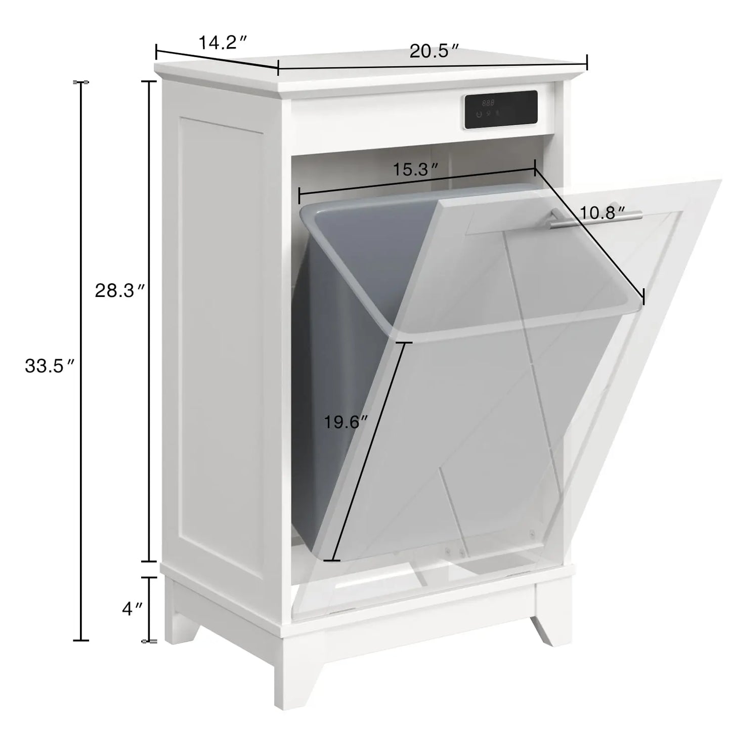 Tilt Out Trash Can Cabinet with Charging Station and Deodorizing Function