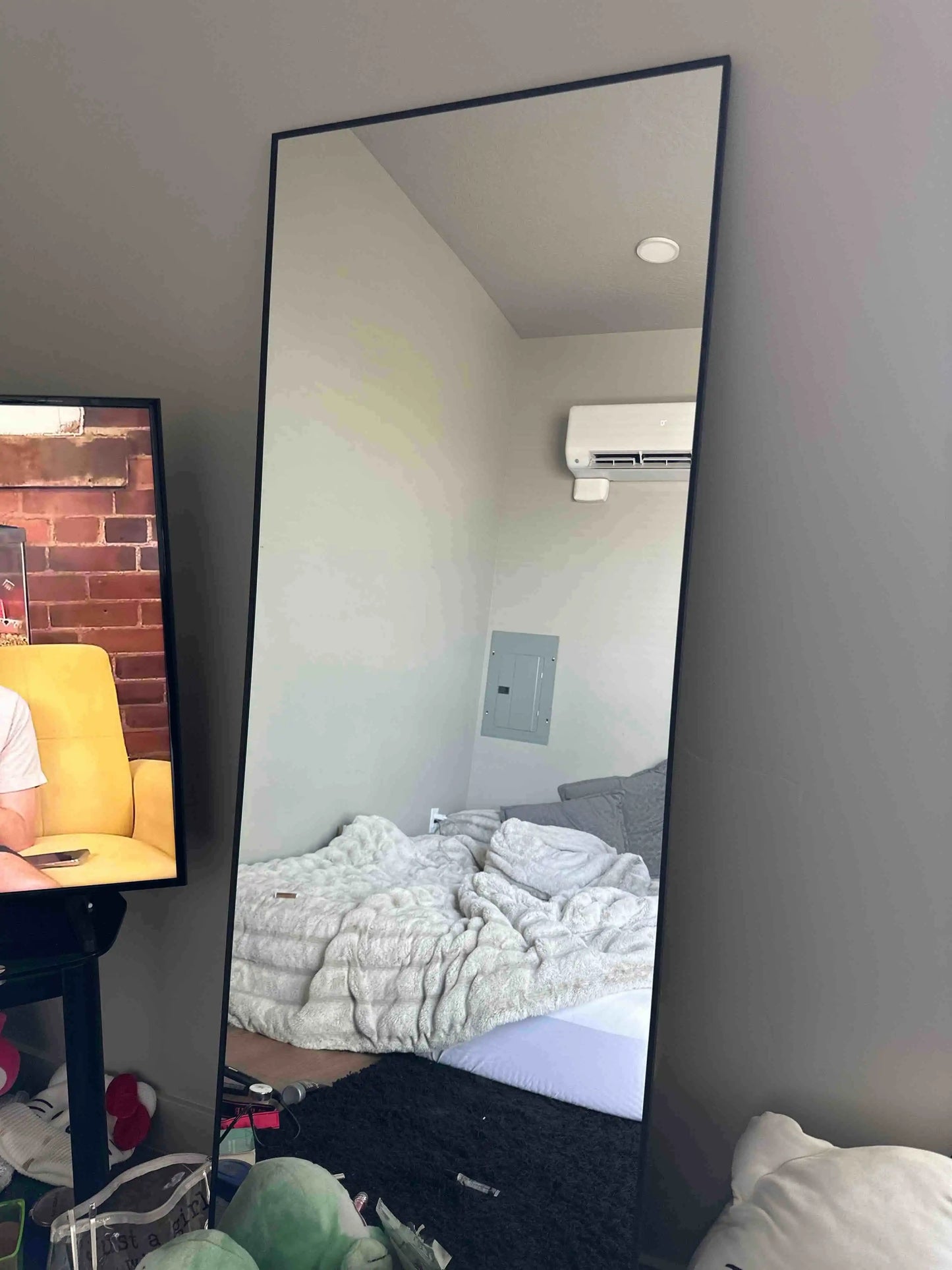 Ljustra Full Length Floor Mirror 65x24 Framed Black Metal Standing Mirror