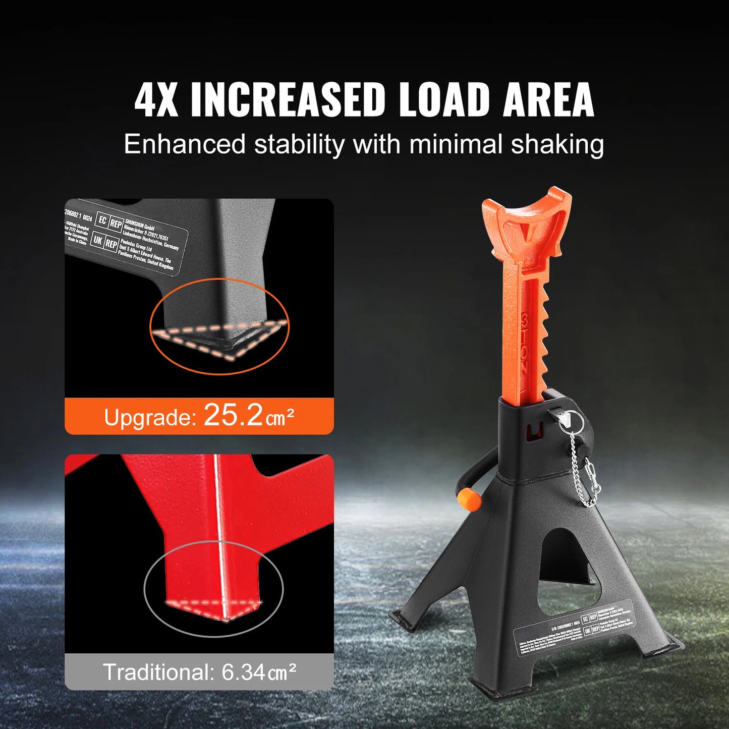 Ljustra 3 Ton Car Jack Stands Adjustable Double Locking SUV Pickup Truck