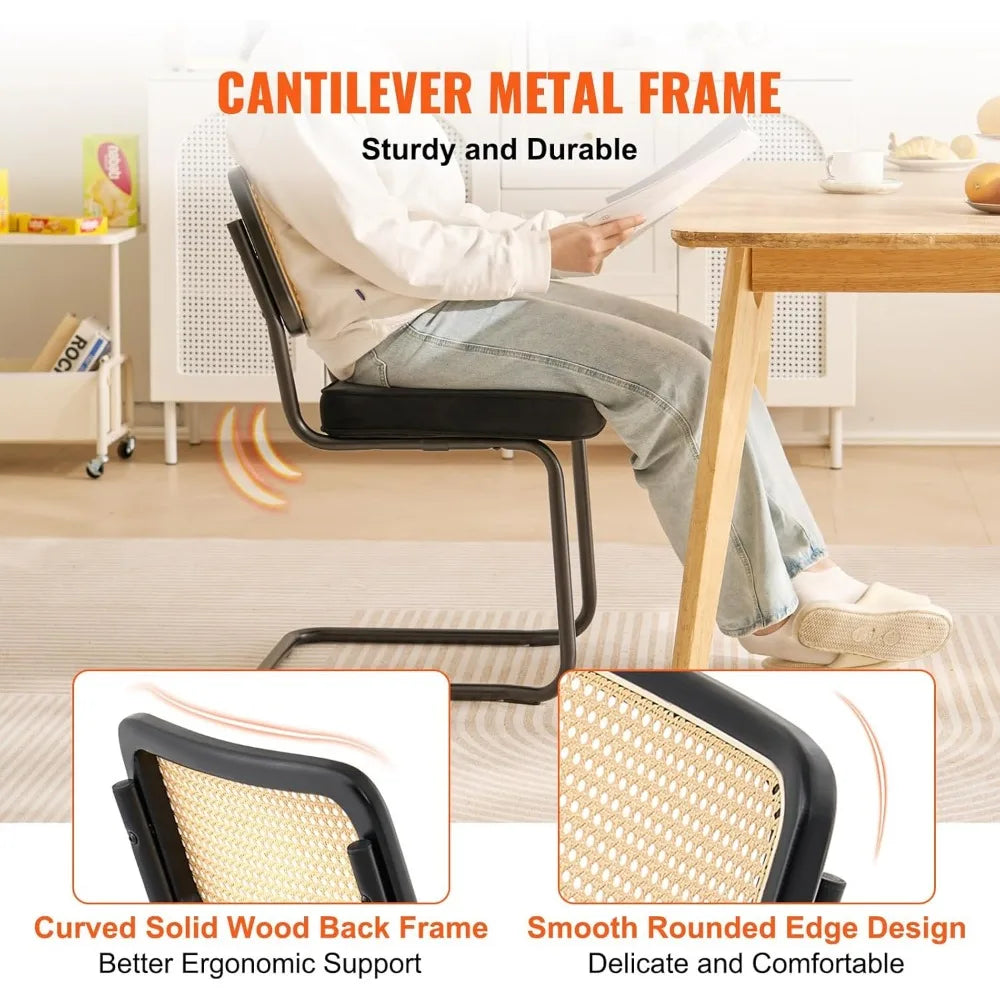 Rattan Dining Chairs Set of 4 Mid Century Modern Upholstered Velvet Accent