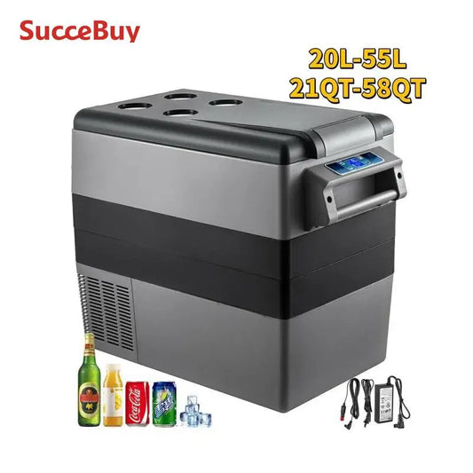 Ljustra 55L Portable Car Refrigerator Freezer for Camping Travel Ice Box