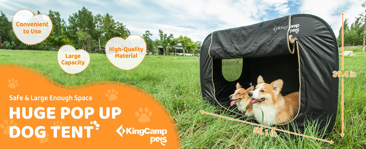 KingCamp Large Dog Tent Portable Pet Play Tent Indoor Outdoor Use