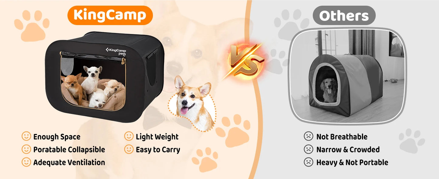 KingCamp Large Dog Tent Portable Pet Play Tent Indoor Outdoor Use