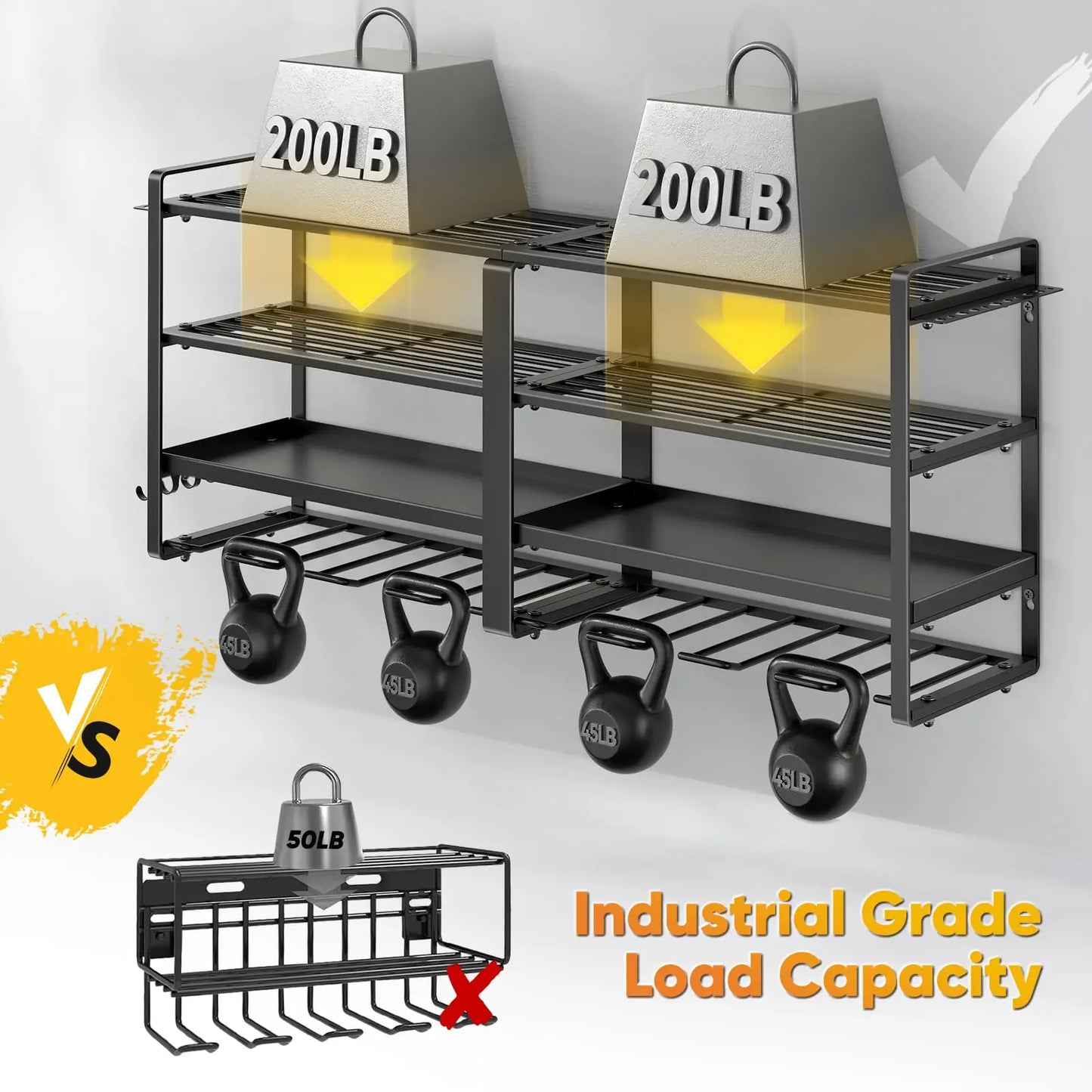 Power Tool Organizer Wall Mount Heavy Duty Drill Holder 4 Layer Storage