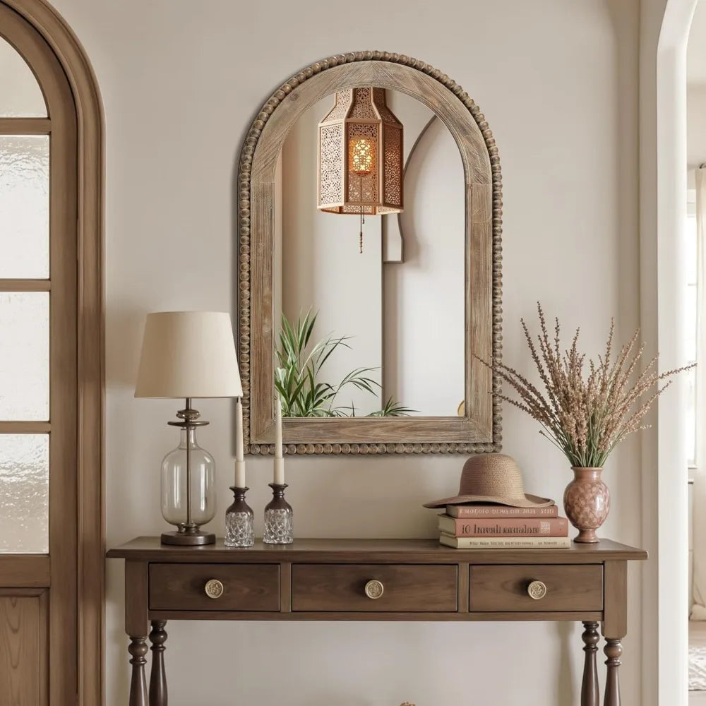 Ljustra Arch Wall Mirror 26x40 Wood Framed Farmhouse Decorative Mirror