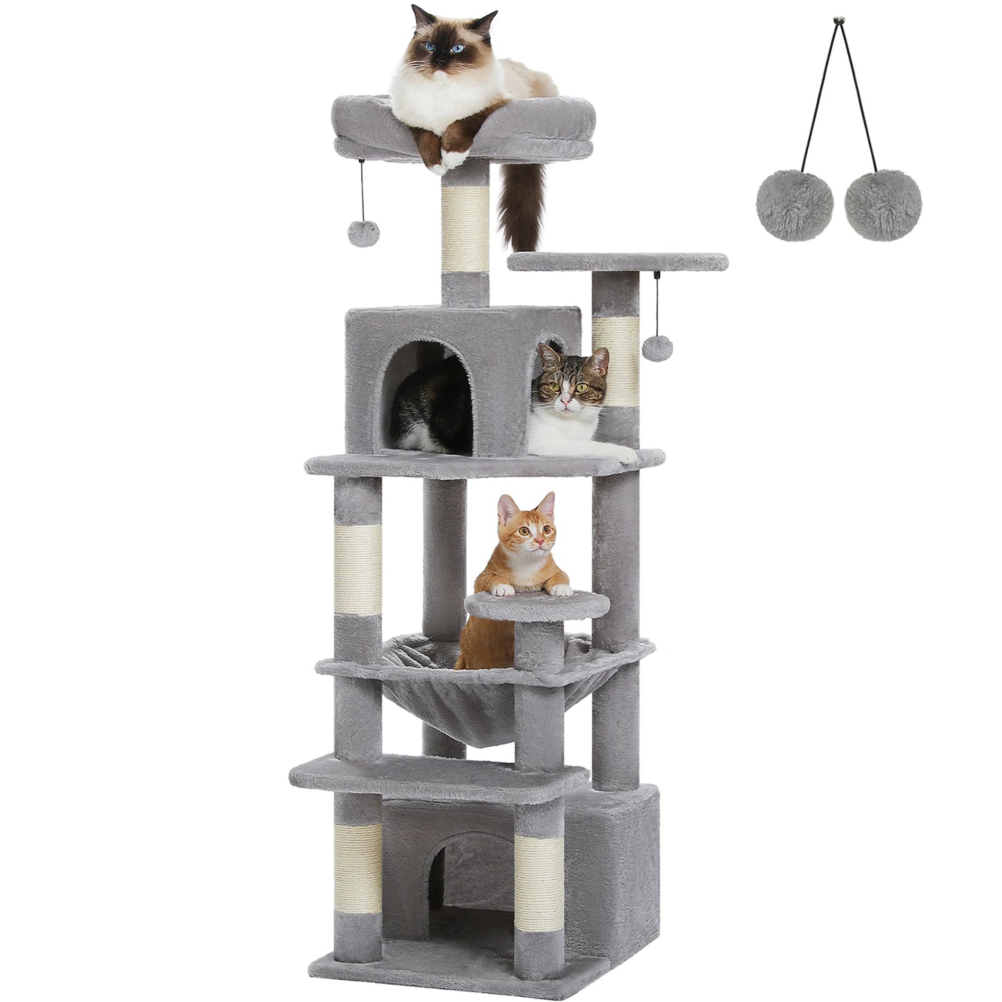 Large Cat Tree Tower Indoor Cats Scratching Posts Hammock Condo Toys