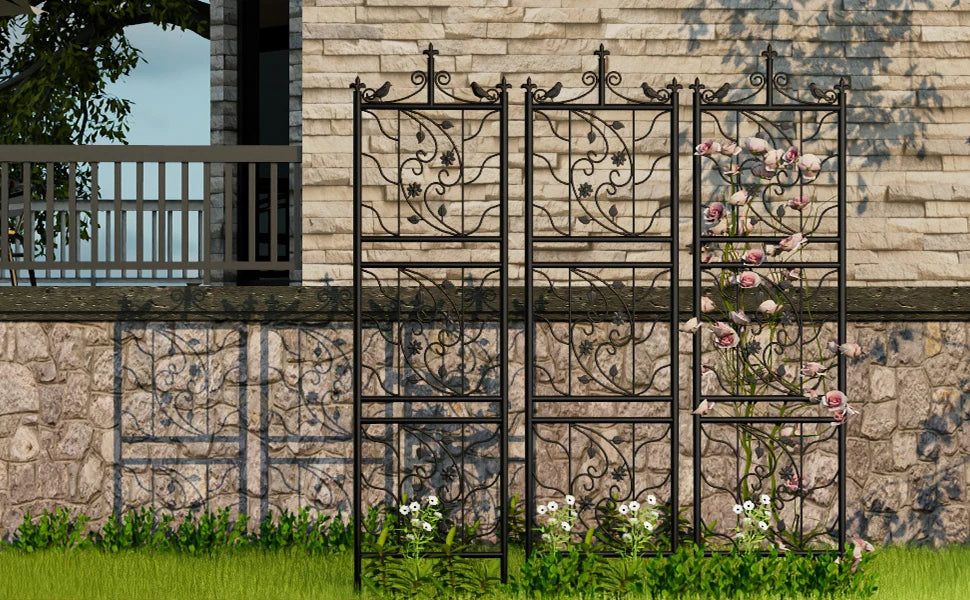 Metal Garden Trellis Tall Plant Climbing Fence for Vegetables Flowers